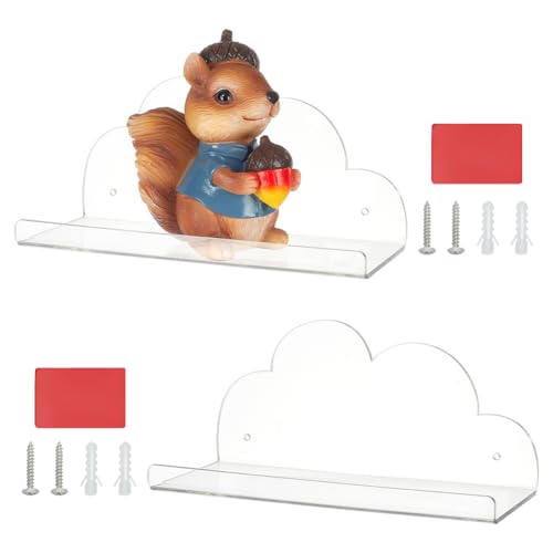 PH PandaHall 2 Stück Große Durchsichtige Schwebende Regale In Wolkenform 8.5 x 3.4 Zoll Acryl Regale Hängen Display Wand Regal Für Lampe Phoframe Kamera Büro von PH PandaHall