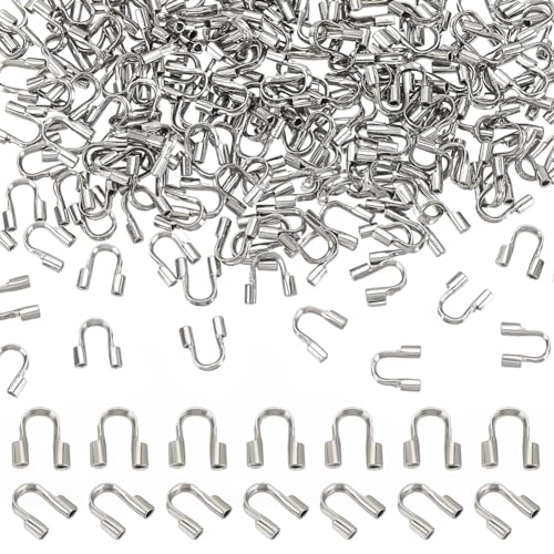 PH PandaHall 200 Stück 304 Edelstahl Drahtschutzbügel 0.7mm Loch U Förmige Drahtschutzbügel Fadenschutz Für Halsketten Armbänder Perlenschmuck Schmuckherstellung von PH PandaHall