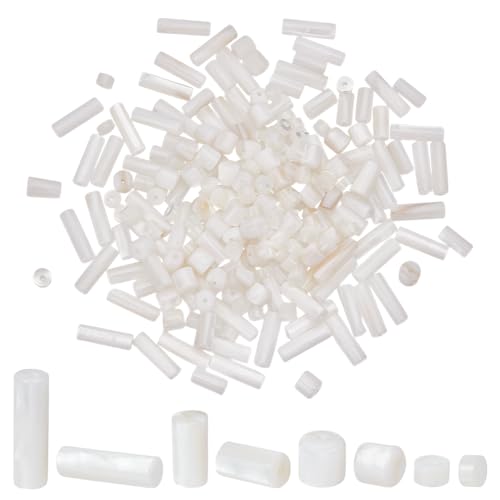 PH PandaHall 210pcs Natürliche Muschel Perlen 4 Styles Säule Perlen Strang Heishi Schmuckherstellung Perlen Weißer Achat Spacer Perlen für die Herstellung von Muschelschmuck, 3.5-13x2-5mm PH PandaHall 210pcs Natürliche Muschel Perlen 4 Styles Säule Perlen Strang Heishi Schmuckherstellung Perlen Weißer Achat Spacer Perlen für die Herstellung von Muschelschmuck, 3.5-13x2-5mm von PH PandaHall
