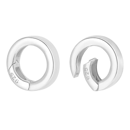 PH PandaHall 2pcs 925 Sterling Silber Frühling Tor Ringe, 12mm Runde Bail Verschluss Kreis Schmuck Connector Snap Verschlüsse für DIY Schmuck Herstellung von PH PandaHall