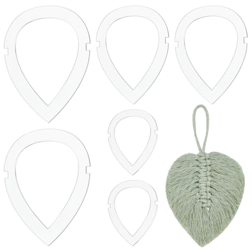 PH PandaHall 3 Größen Blatt Makramee Schneideformen 6pcs Teardorp Makramee Rahmen Makramee-Wandbehang-Werkzeug für DIY Kunsthandwerk Feder Quaste machen Weben Home Hanging Decor von PH PandaHall