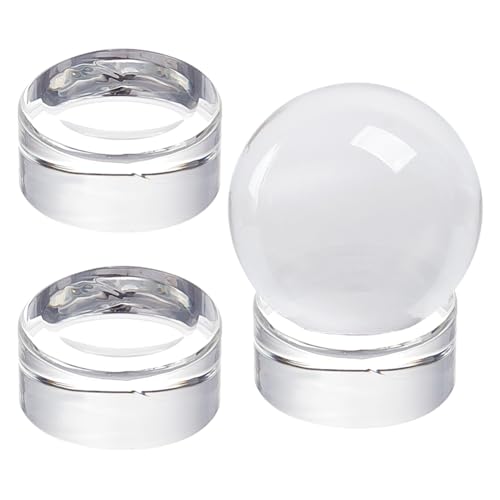 PH PandaHall 3 PCS Kristallkugel Ständer, Säule Kristall Display Basen Clear Sphere Stand Glas-Halter Basis für Display 40 mm bis 90 mm Kristallkugeln Golfball Murmeln Kunst Heimdekoration von PH PandaHall