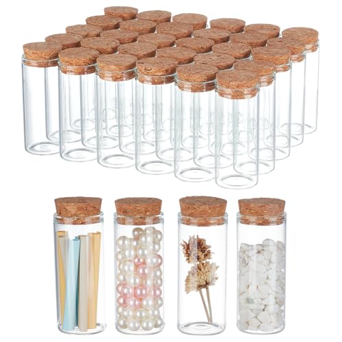 PH PandaHall 30ml Mini-Glasflaschen mit Kork 30pcs Kleine Glasflaschen Wish Favor Flaschen Klare leere Flaschen Message Bottle Zaubergläser für Weihnachten Hochzeit DIY Craft Storage Container von PH PandaHall