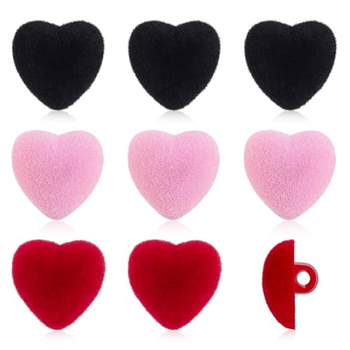 PH PandaHall 36 Stück Herzförmige Nasenknöpfe, Flockierte Sicherheitsnasen in Rosa Schwarz Rot für Tierhandwerk, Samtige Herzförmige Nähnasenknöpfe für Amigurumi Tiere Nähen und Häkeln, 17.5x18 mm PH PandaHall 36 Stück Herzförmige Nasenknöpfe, Flockierte Sicherheitsnasen in Rosa Schwarz Rot für Tierhandwerk, Samtige Herzförmige Nähnasenknöpfe für Amigurumi Tiere Nähen und Häkeln, 17.5x18 mm von PH PandaHall