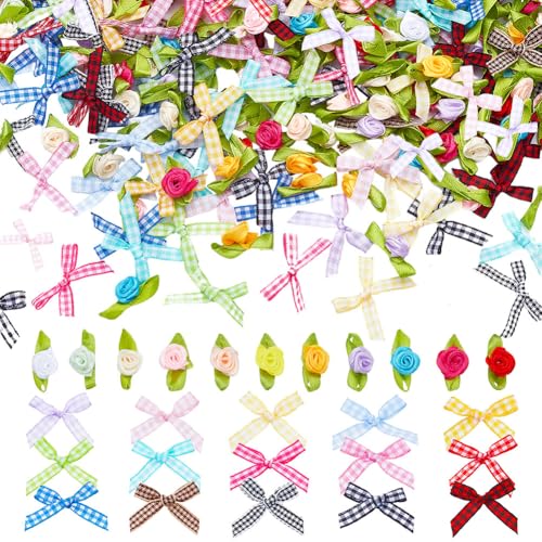 PH PandaHall 370pcs Mini karierte Bögen 2 Styles Tiny Ribbon Rosen 25 Farben Small Craft Bowknot Stoff Blumen Twist Krawatte Bögen Checkered Bögen Rosen Nähen Appliques für DIY Craft Sewing PH PandaHall 370pcs Mini karierte Bögen 2 Styles Tiny Ribbon Rosen 25 Farben Small Craft Bowknot Stoff Blumen Twist Krawatte Bögen Checkered Bögen Rosen Nähen Appliques für DIY Craft Sewing von PH PandaHall