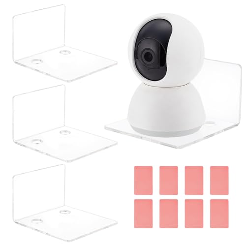 PH PandaHall 4 Packung Acryl Wandregale 10cm Transparente Mini Schweberegale Selbstklebende Hängeregale Kleine Ausstellungsleisten Mit Aufklebern Für Überwachungskameras Lautsprecher Actionfiguren von PH PandaHall