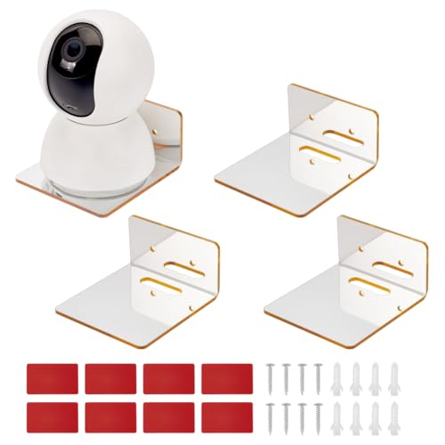 PH PandaHall 4 Sets Acryl Schweberegale Wanddisplay Goldene Wandregale Kleines Regal Display Hängende Regale für Wohnzimmer Schlafzimmer Kamera Router Sammlerstücke 8.7x8x4.3 cm von PH PandaHall