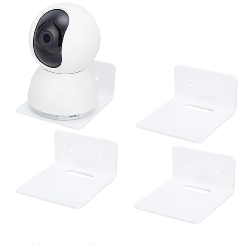 PH PandaHall 4 Stück Schwebende Wandregale Acrylregale Kleine Weiße Regale Präsentationsleisten Selbstklebende Hängeregale Für Webcams Kameras Babyphones Mit 2 Installationsarten von PH PandaHall