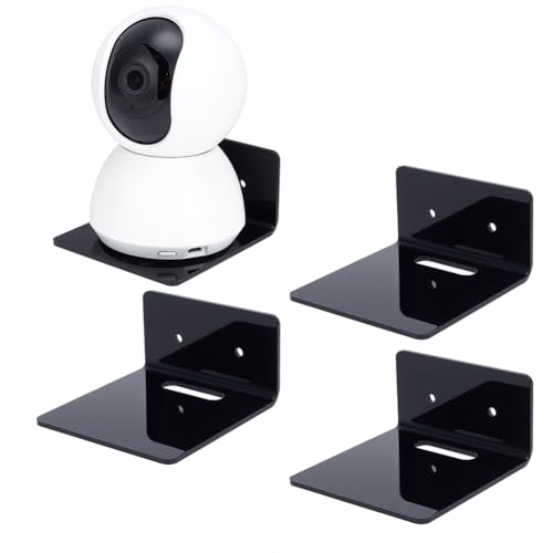 PH PandaHall 4 Stück Schwebende Wandregale Schwarze Acrylregale Kleines Regal Hängeregale Für Webcams Kamera Router Mit Kabelklemmen Klebe Und Bohrinstallation von PH PandaHall