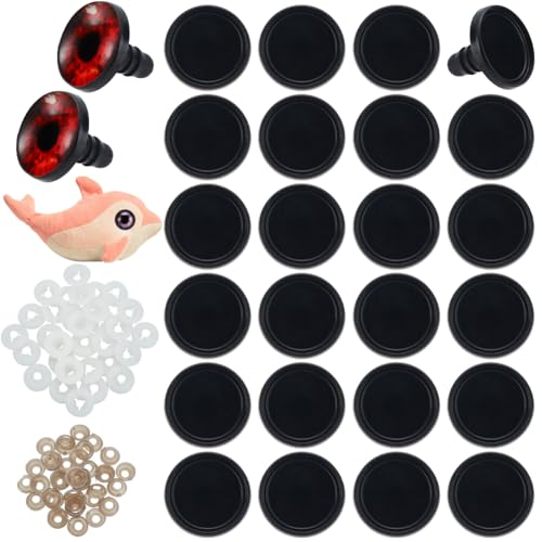PH PandaHall 40pcs Sicherheitsaugen Lünette Tablett 20mm Craft Eye Cabochon Einstellung mit Kunststoff-Unterlegscheiben für Amigurumi Puppet Teddybär häkeln Plüschtier machen (nur Tray) von PH PandaHall