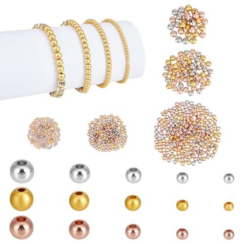 PH PandaHall 5 Größen 3 Farben Runde Abstandhalterperlen 570 Stück Glatte runde Perlen Metallperlen aus Messing Lose langlebige Abstandhalter für Halsketten Ohrringe, 2,5/3/4/5/5,8 mm PH PandaHall 5 Größen 3 Farben Runde Abstandhalterperlen 570 Stück Glatte runde Perlen Metallperlen aus Messing Lose langlebige Abstandhalter für Halsketten Ohrringe, 2,5/3/4/5/5,8 mm von PH PandaHall