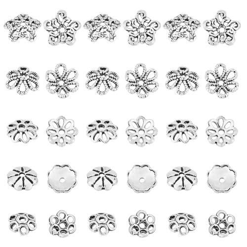 PH PandaHall 50 Stück Tibetische Perlenkappen Mit Blumenmotiv 925 Sterling Silber Perlenkappen Perlen Endkappen Spacer Perlenkappen Filigrane End Charm Kappen Ösen Für DIY Schmuckherstellung PH PandaHall 50 Stück Tibetische Perlenkappen Mit Blumenmotiv 925 Sterling Silber Perlenkappen Perlen Endkappen Spacer Perlenkappen Filigrane End Charm Kappen Ösen Für DIY Schmuckherstellung von PH PandaHall
