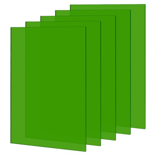 PH PandaHall 5PCS Acryl Blatt Grün Transluzentes Blatt Gefärbtes Acryl Blätter Gegossenes Acryl Paneele Acryl zum Schneiden Gravieren Schilder DIY-Projekte 30x20cm 3mm dick von PH PandaHall