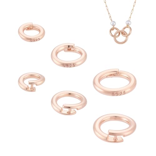 PH PandaHall 6 Stück 925 Biegeringe Aus Sterlingsilber 6mm 8mm 10mm Außendurchmesser O Ring Verbinder Kreisförmiger Verbindungsring Sicherer Crimpverschluss Geteilte Verbinder Für Armbänder Roségold PH PandaHall 6 Stück 925 Biegeringe Aus Sterlingsilber 6mm 8mm 10mm Außendurchmesser O Ring Verbinder Kreisförmiger Verbindungsring Sicherer Crimpverschluss Geteilte Verbinder Für Armbänder Roségold von PH PandaHall