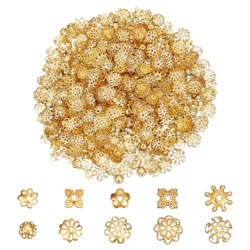 PH PandaHall 640 Stück 12 Stile Abstandsperlenkappen Bulk Goldene Blumenperlenkappen Metall Filigrane Blumen Abstandsperlen Legierung Schmuckperlenkappe Für Herstellung von Armbändern Und Halsketten PH PandaHall 640 Stück 12 Stile Abstandsperlenkappen Bulk Goldene Blumenperlenkappen Metall Filigrane Blumen Abstandsperlen Legierung Schmuckperlenkappe Für Herstellung von Armbändern Und Halsketten von PH PandaHall