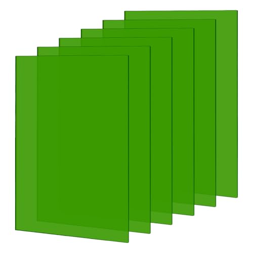 PH PandaHall 6PCS Acryl Blatt Grün Transluzentes Blatt Gefärbtes Acryl Blätter Gegossene Acrylplatten Acryl zum Schneiden Gravieren Schilder DIY-Projekte 18x12cm 3mm dick von PH PandaHall