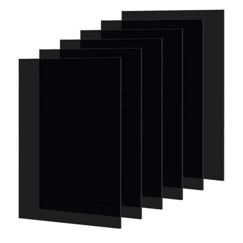 PH PandaHall 6PCS Acrylplatte Schwarz Transluzentes Blatt Farbige Acrylplatten Gegossene Acrylplatten Acryl zum Schneiden Gravieren Schilder DIY-Projekte 18x12cm 3mm dick von PH PandaHall