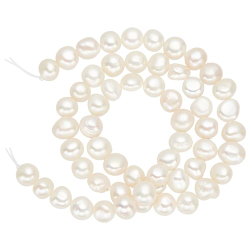 PH PandaHall 7~8 mm Süßwasserperlen 13.4,55~56 cm/Strang Natürliche Perlen Nuggets Form Perlen Für Die Schmuckherstellung Perlenohrringe Armbänder Halsketten ((2) Stück) von PH PandaHall