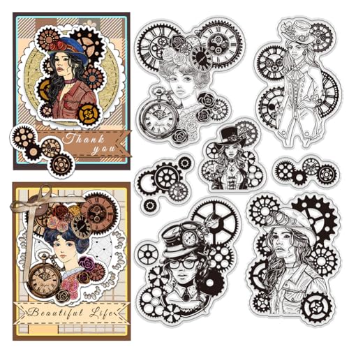 PH PandaHall 7 Teiliges Transparentes Stempelset “Mittelalterliche Vintage Damenstempel“ Im Steampunk Stil Wiederverwendbarer Gummistempel Für Die Kartengestaltung Journaling Album Fotodekoration PH PandaHall 7 Teiliges Transparentes Stempelset “Mittelalterliche Vintage Damenstempel“ Im Steampunk Stil Wiederverwendbarer Gummistempel Für Die Kartengestaltung Journaling Album Fotodekoration von PH PandaHall