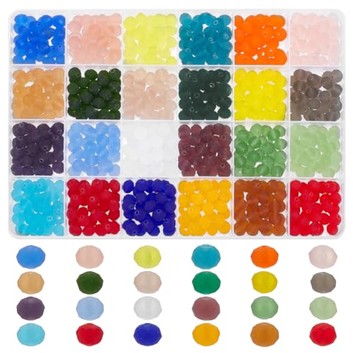 PH PandaHall 720 Stück 8 mm Milchglasperlen Für Die Schmuckherstellung 24 Farben Transparente Gefrostete Kristallperlen Runde Facettierte Perlen Matte Perlen Für DIY Halsketten Ohrringe Armbänder PH PandaHall 720 Stück 8 mm Milchglasperlen Für Die Schmuckherstellung 24 Farben Transparente Gefrostete Kristallperlen Runde Facettierte Perlen Matte Perlen Für DIY Halsketten Ohrringe Armbänder von PH PandaHall