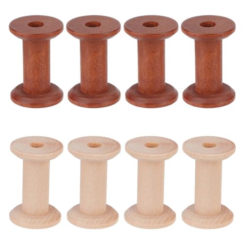 PH PandaHall 8 Stück 2 Farben Holzspulen Nähspulen Leere Garnspule Zum Sticken Nähen Draht Faden Kordel Schmuck Kettenverpackung 34.5~52mm von PH PandaHall