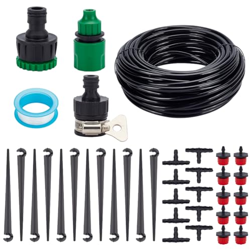 PH PandaHall 82FT Tropfbewässerungsset Bewässerungssystem Verstellbare Tropfdüsenstrahler Bewässerungsgarten Tropfsystem Mit 1/4 Zoll Bewässerungsschlauch PH PandaHall 82FT Tropfbewässerungsset Bewässerungssystem Verstellbare Tropfdüsenstrahler Bewässerungsgarten Tropfsystem Mit 1/4 Zoll Bewässerungsschlauch von PH PandaHall