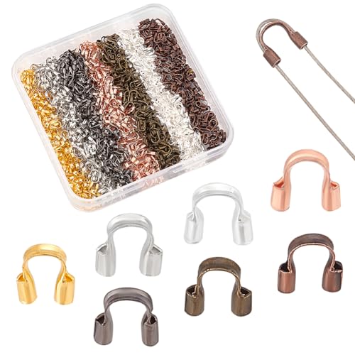 PH PandaHall 840 Stück 7 Farbige Messing Drahtschutzbügel Drahtkabelschutz U Förmige Drahtschlaufen Fadenschutz Drahtschlaufenschutz Für Die Schmuckherstellung Armbänder Halsketten Zum Selbermachen von PH PandaHall