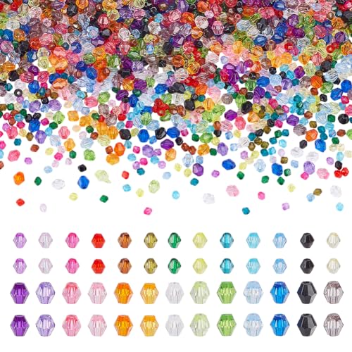 PH PandaHall 8450 Stück 13 Farben Facettenperlen 2 Stile Kristall Briolette Perlen Glas Rondelle Perlen Bunte Abstandsperlen Lose Perlen Für Armbänder Ohrringe Halsketten DIY Handwerk von PH PandaHall
