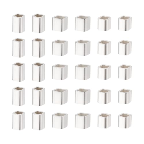 PH PandaHall 925 Würfelperlen Aus Sterlingsilber 30 Stück 3 Stile Quadratische Und Rechteckige Röhrenperlen Abstandsperlen Zur Schmuckherstellung DIY Handarbeit 2/2.5/3mm von PH PandaHall