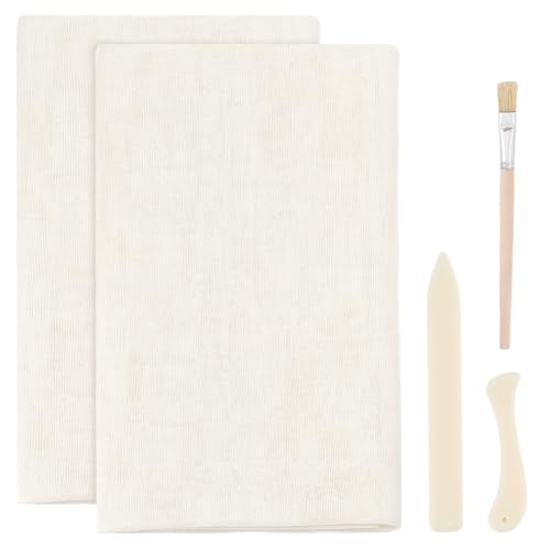 PH PandaHall Buchbindetuch Kits Bindewerkzeug Set Mit 2 Blatt Weißem 1.2x1 m Baumwolltuch Stoff Buchtuch 2 Stück Brieföffner Messerwerkzeug 1 Bürsten Buchreparaturmaterialien Zum Buchbinden von PH PandaHall