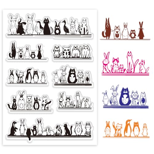 PH PandaHall Cats Clear Stempel, Tier Silikon Stempel Pinguin Kaninchen Transparenter Gummistempel für Kartenherstellung, Paper Crafting Fotoalben, Urlaubskarten, Scrapbooking PH PandaHall Cats Clear Stempel, Tier Silikon Stempel Pinguin Kaninchen Transparenter Gummistempel für Kartenherstellung, Paper Crafting Fotoalben, Urlaubskarten, Scrapbooking von PH PandaHall