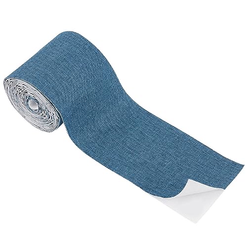 PH PandaHall 7.8x300cm Flicken Selbstklebend Stoff, Blauer Reparaturflicken Leinenstoff Patches Große Selbstklebende Leinen Reparatur Patches für Sofas Verwendet Werden Autositze Kleidung Zelten von PH PandaHall