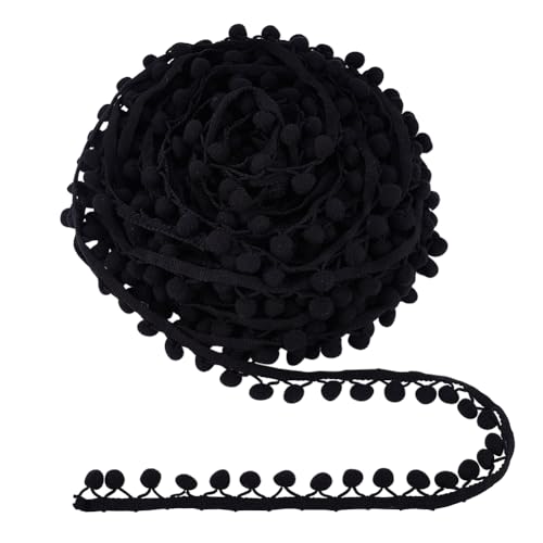 PH PandaHall Fransenbesatz Aus Baumwoll Pompons Bällen 18.3 m 13mm Pompoms Ball Schwarz Dreieck Verbinden Quaste Spitze Für Handwerk Nähen Hause Kleidung Kissen von PH PandaHall