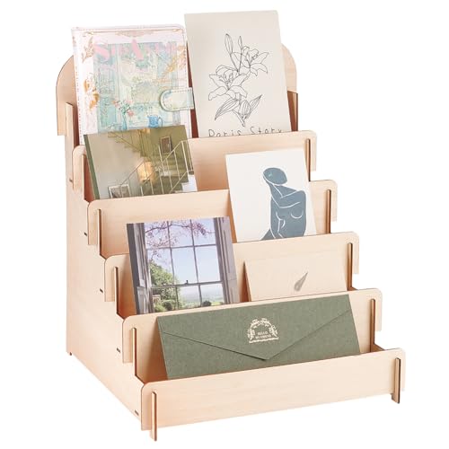 PH PandaHall Kartenständer mit 5 Ebenen, Postkartenständer aus Holz, tragbar, Postkartenhalter für Fotokarten, Verkäufer, Verkaufstheke, Grußkarten PH PandaHall Kartenständer mit 5 Ebenen, Postkartenständer aus Holz, tragbar, Postkartenhalter für Fotokarten, Verkäufer, Verkaufstheke, Grußkarten von PH PandaHall