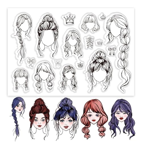 PH PandaHall Hairstyle Clear Stamps Set 17 Stück Silikonstempel Gummistempel Für Journaling Transparente Stempel Für Charakterdesign Fotoalbum Dekoration PH PandaHall Hairstyle Clear Stamps Set 17 Stück Silikonstempel Gummistempel Für Journaling Transparente Stempel Für Charakterdesign Fotoalbum Dekoration von PH PandaHall