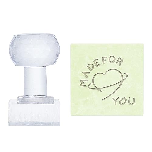 PH PandaHall Handgefertigter Seifenstempel, Made for You Seife DIY Seife Prägestempel Herz Naturseife Kapitel mit Griff für handgemachte Seife Keramik Umschlag Einladungskarten Basteln Herstellung von PH PandaHall