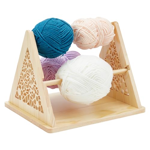 PH PandaHall Holz-Garnhalter tragbar 3-Dreh-Garnhalter Dispenser Hollow Pattern Triangle Crochet Knitting Holders Häkelgarne Aufbewahrungsregal zum Stricken Häkeln Handgemachtes Geschenk, Hellbraun PH PandaHall Holz-Garnhalter tragbar 3-Dreh-Garnhalter Dispenser Hollow Pattern Triangle Crochet Knitting Holders Häkelgarne Aufbewahrungsregal zum Stricken Häkeln Handgemachtes Geschenk, Hellbraun von PH PandaHall