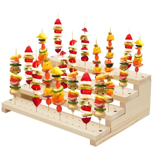 PH PandaHall Holzspießhalter 120 löcher Holz Pick Stehen 4 Tier Buffet Display Board Multi Level Display Steht Für Buffets Bankett Cocktail Party PH PandaHall Holzspießhalter 120 löcher Holz Pick Stehen 4 Tier Buffet Display Board Multi Level Display Steht Für Buffets Bankett Cocktail Party von PH PandaHall