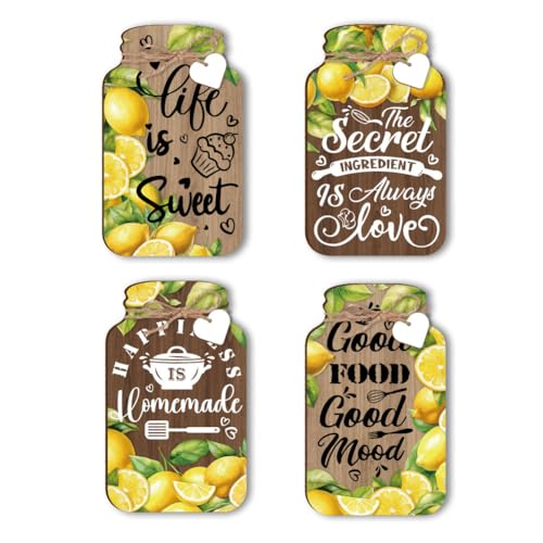 PH PandaHall Jar Küche Wanddekoration, 4pcs Zitrone Holzkrug Zeichen Dekor Küche hängende Schilder Bauernhaus Küche Schilder mit Hanfseil für Haus Küche Bar Cafe, 15x9 cm PH PandaHall Jar Küche Wanddekoration, 4pcs Zitrone Holzkrug Zeichen Dekor Küche hängende Schilder Bauernhaus Küche Schilder mit Hanfseil für Haus Küche Bar Cafe, 15x9 cm von PH PandaHall