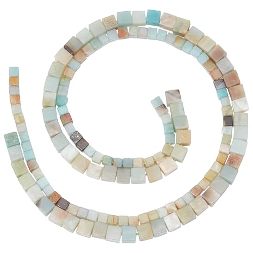 PH PandaHall Natürliche Blume Amazonit Perlen 140pcs Quadrat Stein Perlen 2 Style Natural Cube Tube Lose Semi-Edelstein-Perlen für Schmuckherstellung Design 4.5-6mm PH PandaHall Natürliche Blume Amazonit Perlen 140pcs Quadrat Stein Perlen 2 Style Natural Cube Tube Lose Semi-Edelstein-Perlen für Schmuckherstellung Design 4.5-6mm von PH PandaHall