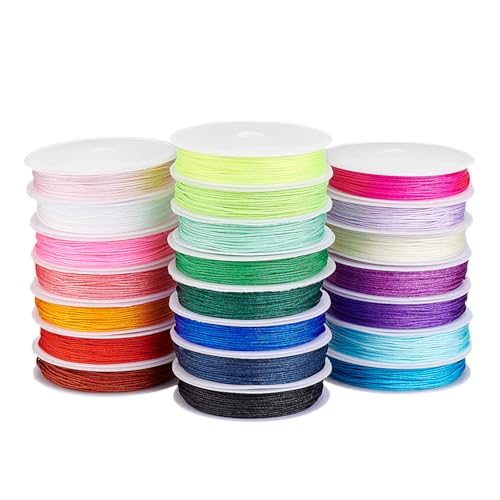 PH PandaHall Nylonschnur Für Armbänder 1mm Nylonschnur Zum Auffädeln 22 Farbe Chinesische Knotenschnur Geflochtener Nylonfaden Zur Schmuckherstellung 240 Meter von PH PandaHall