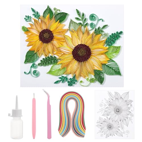 PH PandaHall Papier-Quilling-Set 360pcs Papier Quilling Streifen Sonnenblume Quilling Muster Vorlage Board Quilling DIY Crafts Set für Anfänger Erwachsene 24.5x21cm PH PandaHall Papier-Quilling-Set 360pcs Papier Quilling Streifen Sonnenblume Quilling Muster Vorlage Board Quilling DIY Crafts Set für Anfänger Erwachsene 24.5x21cm von PH PandaHall