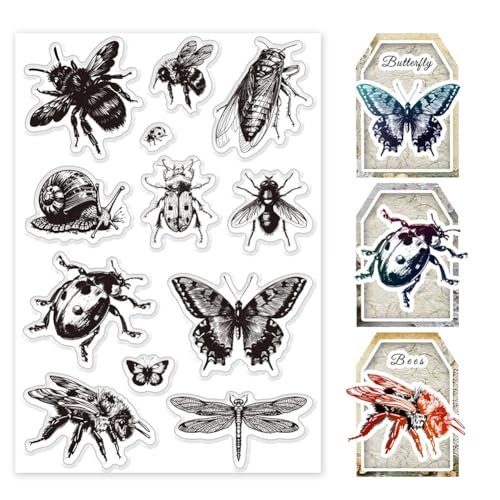 PH PandaHall Silikonstempel Set Mit Insektenmotiv 12 Stück Transparente Gummistempel Klare Stempel Für Journaling Scrapbooking Acrylstempel Für Die Kartengestaltung PH PandaHall Silikonstempel Set Mit Insektenmotiv 12 Stück Transparente Gummistempel Klare Stempel Für Journaling Scrapbooking Acrylstempel Für Die Kartengestaltung von PH PandaHall