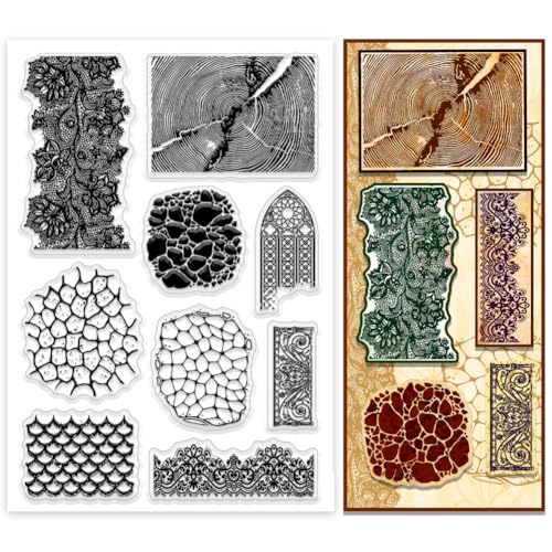PH PandaHall Textur Clear Stamps, Spitze Textur Türrahmen Gummistempel Retro Transparentes Papier Craft Stempel Siegel für DIY Scrapbooking Journal und Papier Fotokarte Album Crafting PH PandaHall Textur Clear Stamps, Spitze Textur Türrahmen Gummistempel Retro Transparentes Papier Craft Stempel Siegel für DIY Scrapbooking Journal und Papier Fotokarte Album Crafting von PH PandaHall