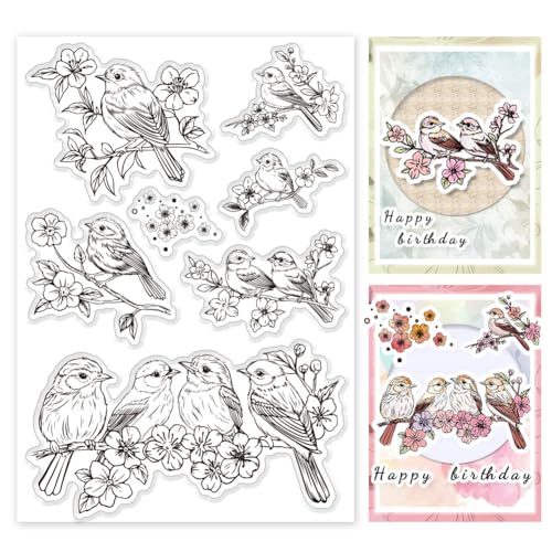 PH PandaHall Transparente Stempel "Birds On The Branches" Zur Kartengestaltung Transparenter Silikonstempel Mit Tiermotiv Siegelstempel Gummistempel Für Bastelarbeiten Scrapbooking Album PH PandaHall Transparente Stempel "Birds On The Branches" Zur Kartengestaltung Transparenter Silikonstempel Mit Tiermotiv Siegelstempel Gummistempel Für Bastelarbeiten Scrapbooking Album von PH PandaHall