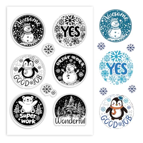 PH PandaHall Transparente Stempel Zur Kartengestaltung Für PH Lehrerbelohnungen Winter Belohnungs Silikonstempel Schul Bastelstempel Für Den Unterricht DIY Scrapbooking Basteln von PH PandaHall