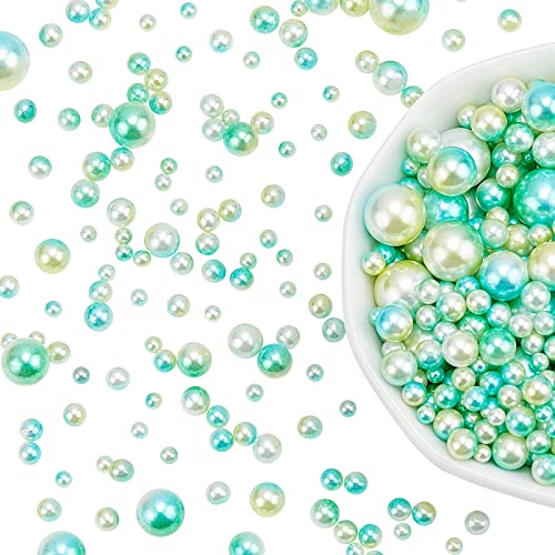 PH PandaHall Ungefähr 1520 Stück 6 Größen keine Löcher/ungebohrt nachgeahmt Perlen für Vase Füllstoffe, Hochzeit, Party, Dekoration, leichte Sea Green (3mm, 4mm, 5mm, 6mm, 8mm, 10mm) von PH PandaHall