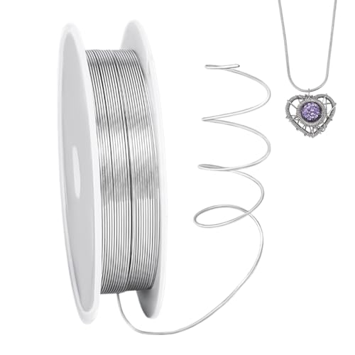 PandaHall 1 Rolle / 7m Eisen Soft Craft Perlendraht Schmuckdraht Perlen Basteldraht Modellierdraht Basteln und Modellieren von Schmuckteilen 0,5mm/24 Gauge, Silber von PH PandaHall