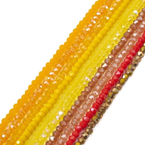 PandaHall 10 Stränge facettierte Rondelle Perlen Milchglas Rocailles Bulk für DIY Handwerk Freundschaftsarmbänder Schmuckherstellung von PandaHall