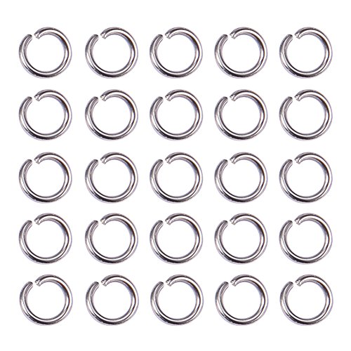 PandaHall 100Pcs Edelstahl Offene Sprungringe 6mm Runde 1mm Dickes Metall Runde Unsolded Ring Connectors für Chainmail Schmuck Herstellung von PH PandaHall